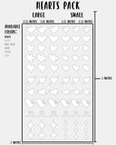 Hearts Pack - Nail Decal Sticker Sheet Decals Heart Star Sparkle Stars SMALL LARGE Single Sheet Handmade