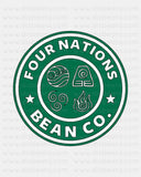 ATLA AVATAR APPA FOUR NATIONS - Bean Co. Classic Fit T-Shirt Short Sleeves - Starbies Coffee Company ATLA Avatar The Last Airbender