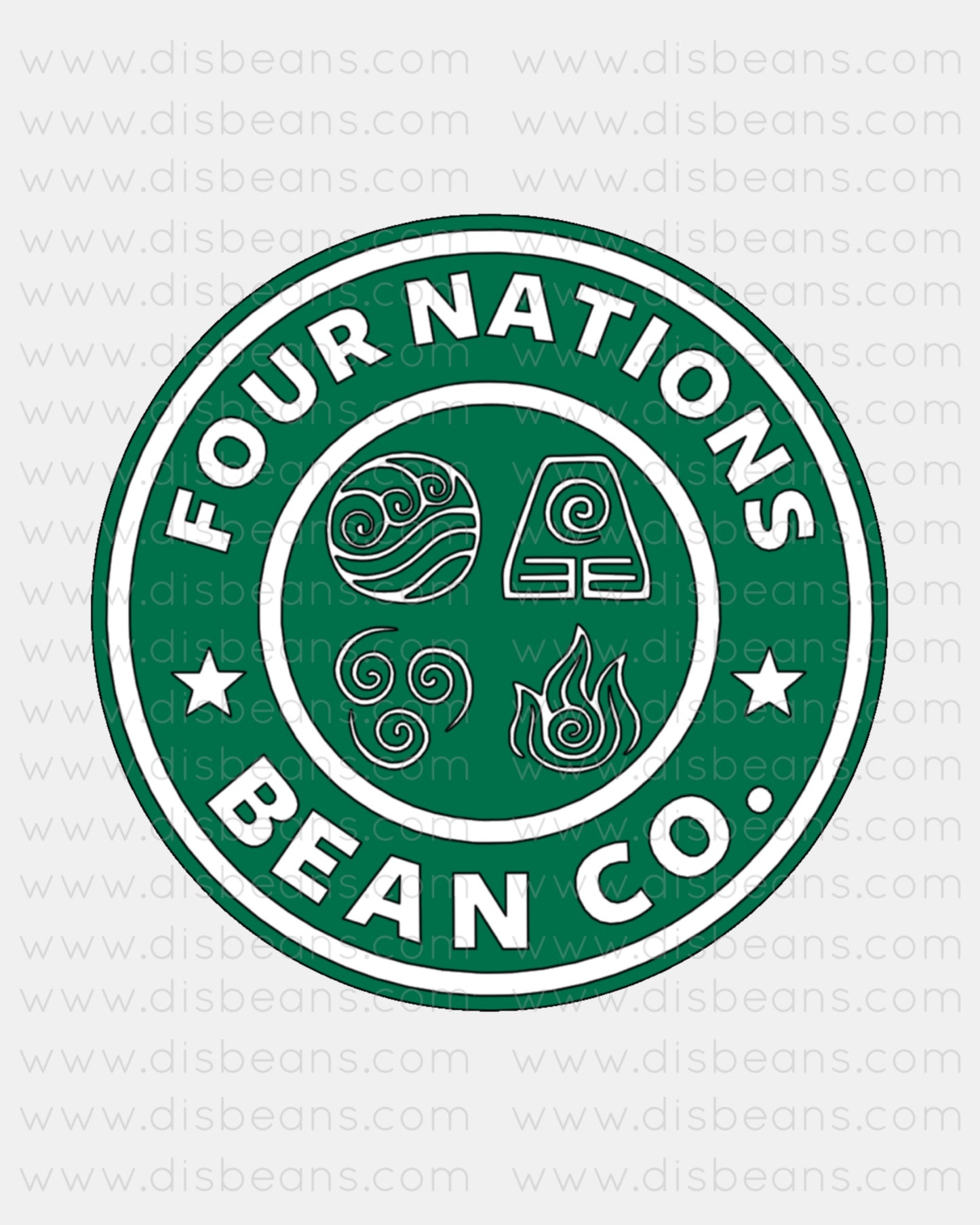 ATLA AVATAR APPA FOUR NATIONS - Bean Co. CROPPED Tank Top - Starbies Coffee Company ATLA Avatar The Last Airbender