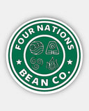 ATLA AVATAR APPA FOUR NATIONS - Bean Co. Small GLOSSY Sticker - Starbies Coffee Company ATLA Avatar the Last Airbender