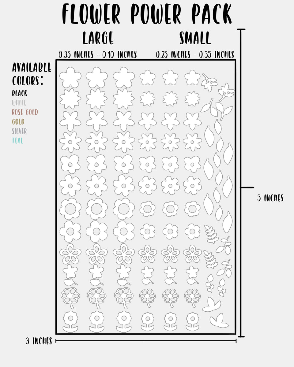 Flower Power Pack - Nail Decal Sticker Sheet Decals Leaves Leaf Floral – SHOP DisBeans