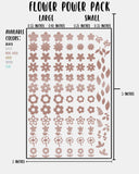 Flower Power Pack - Nail Decal Sticker Sheet Decals Leaves Leaf Floral SMALL LARGE Single Sheet Handmade