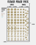 Flower Power Pack - Nail Decal Sticker Sheet Decals Leaves Leaf Floral SMALL LARGE Single Sheet Handmade
