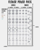 Flower Power Pack - Nail Decal Sticker Sheet Decals Leaves Leaf Floral SMALL LARGE Single Sheet Handmade