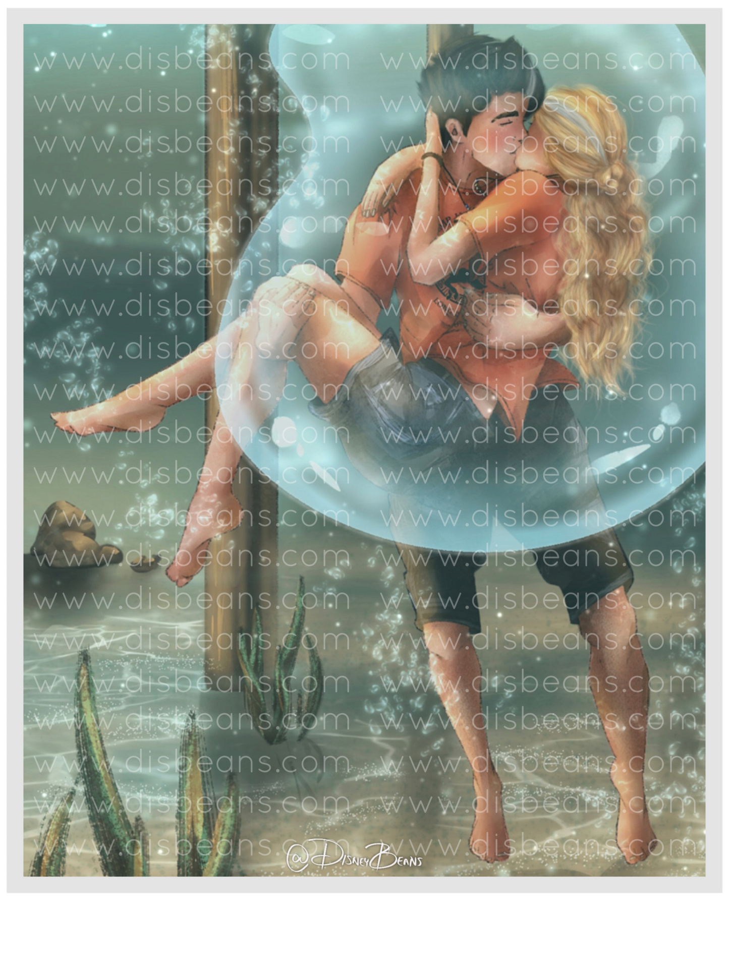 Percabeth The Best Underwater Kiss - Bookmark 2 W X 6 H inches BOOKMARK or Glossy Sticker Percy Jackson PJO and the Olympians