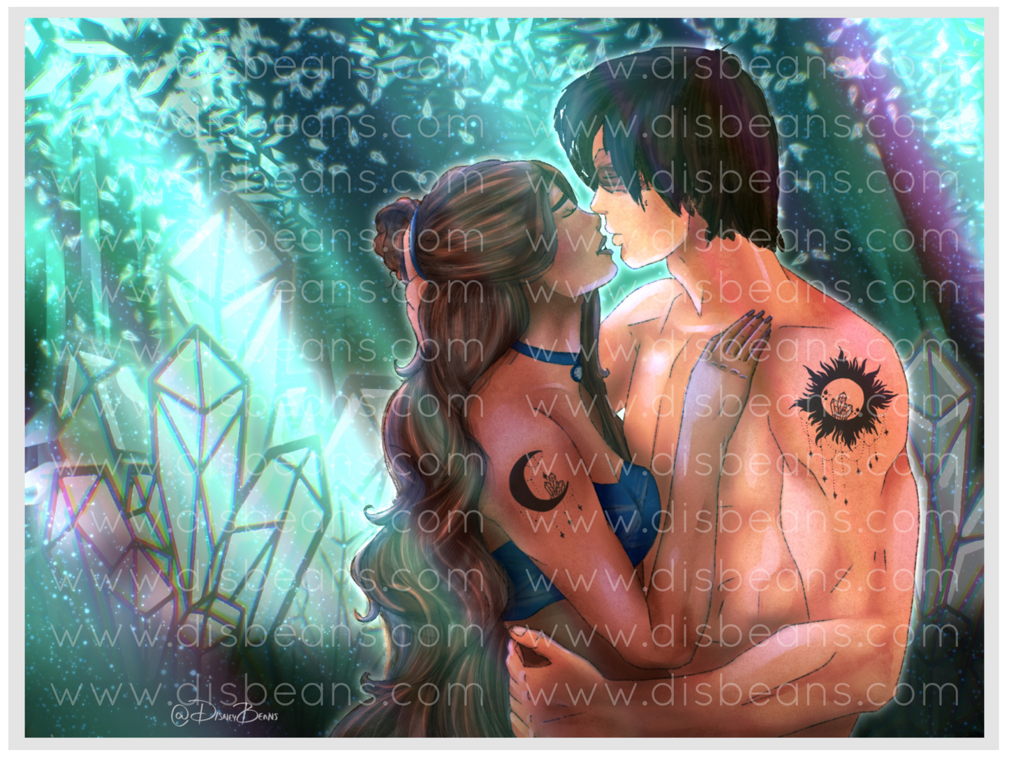 Zutara Crystal Tattoos Catacombs Choose Card-Size Print or Small Glossy Sticker Landscape Romantic Zuko Katara ATLA Avatar the Last Airbender