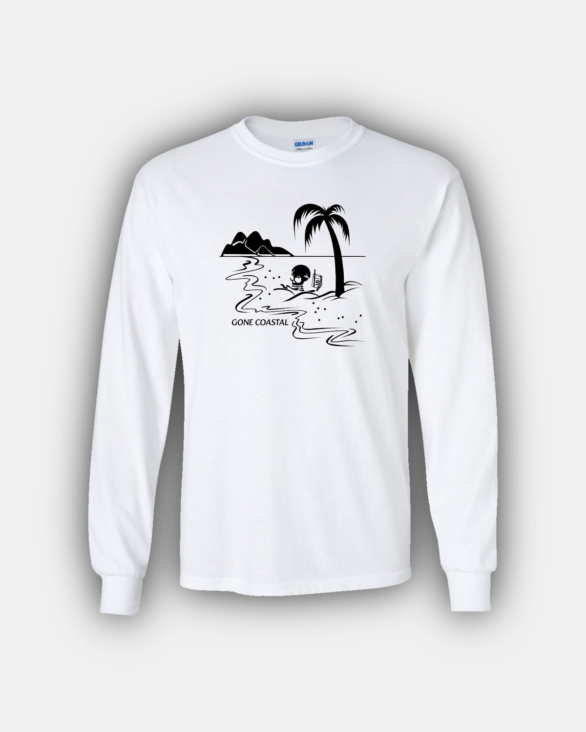 Spooky Island Skelly Iced Coffee Beans “Gone Coastal” Classic Fit Long Sleeve T-Shirt
