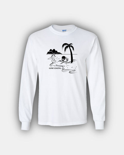 Spooky Island Skelly Iced Coffee Beans “Gone Coastal” Classic Fit Long Sleeve T-Shirt