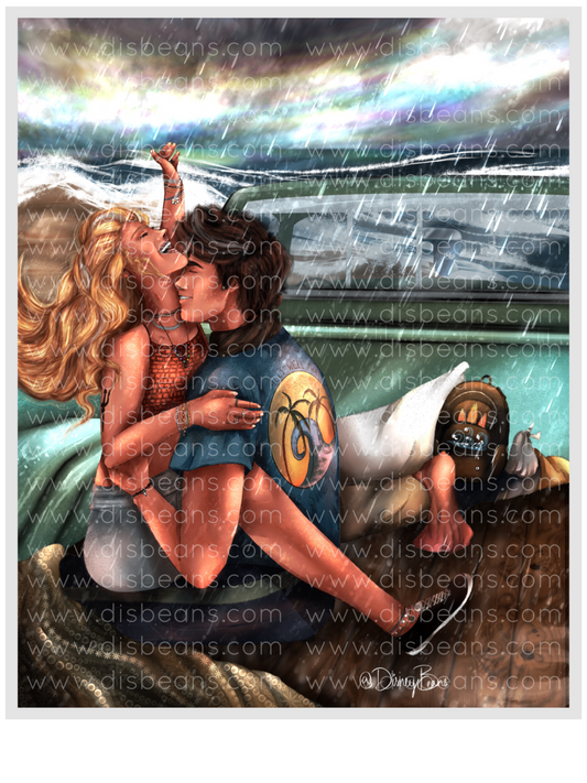 Heartbeat Percabeth OBX Style Choose Card-Size Print or Small Glossy Sticker Portrait Percy Jackson PJO and the Olympians