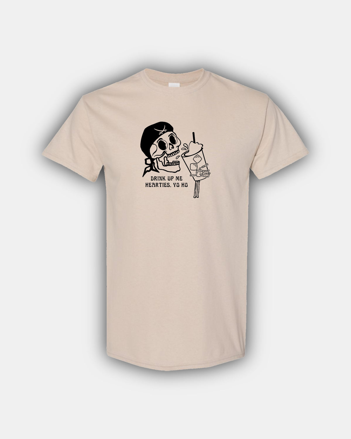 Spooky Pirate Iced Coffee Beans “Drink Up Me Hearties, Yo Ho” Classic Fit Short Sleeve T-Shirt