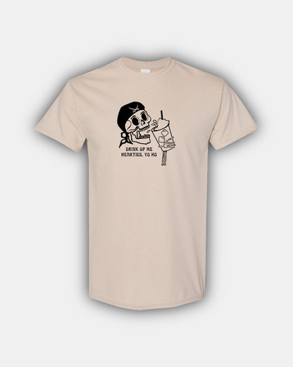 Spooky Pirate Iced Coffee Beans “Drink Up Me Hearties, Yo Ho” Classic Fit Short Sleeve T-Shirt