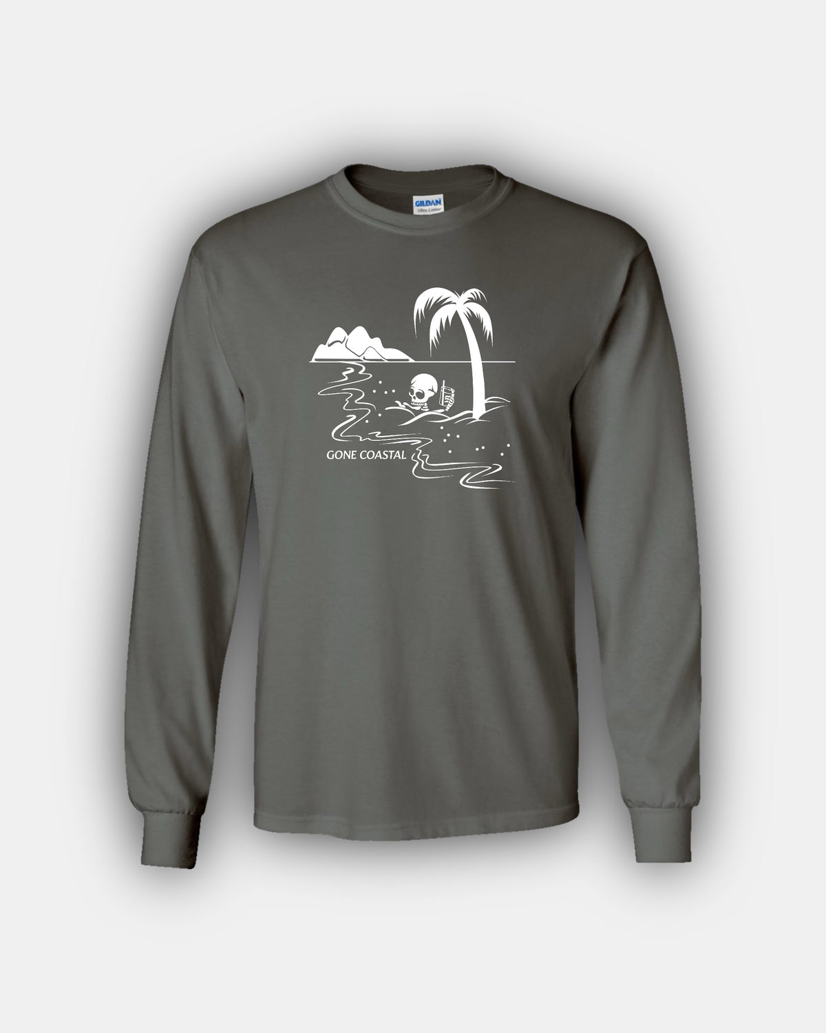 Spooky Island Skelly Iced Coffee Beans “Gone Coastal” Classic Fit Long Sleeve T-Shirt