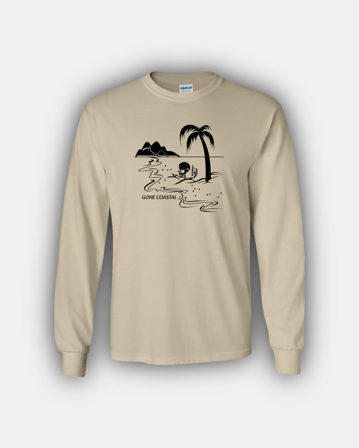 Spooky Island Skelly Iced Coffee Beans “Gone Coastal” Classic Fit Long Sleeve T-Shirt