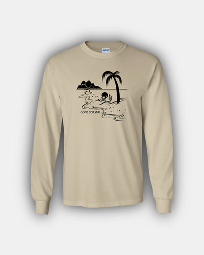 Spooky Island Skelly Iced Coffee Beans “Gone Coastal” Classic Fit Long Sleeve T-Shirt