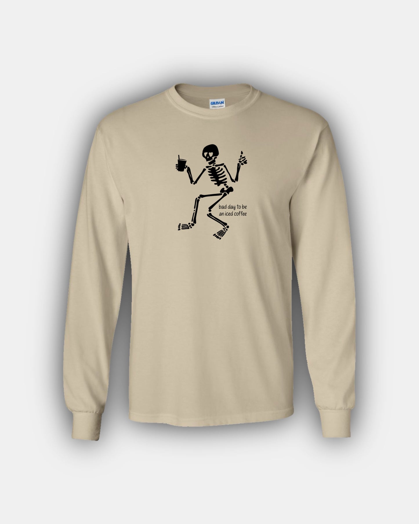 Spooky Iced Coffee Beans “Bad Day To Be An Iced Coffee” Classic Fit Long Sleeve T-Shirt
