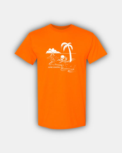 Spooky Island Skelly Iced Coffee Beans “Gone Coastal” Classic Fit Short Sleeve T-Shirt