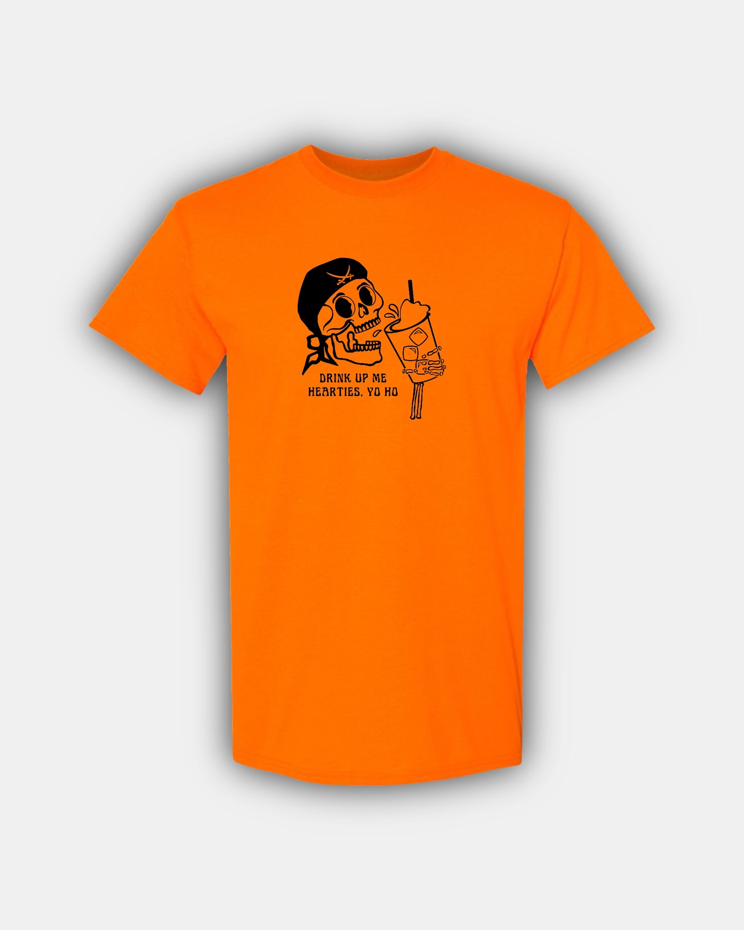 Spooky Pirate Iced Coffee Beans “Drink Up Me Hearties, Yo Ho” Classic Fit Short Sleeve T-Shirt
