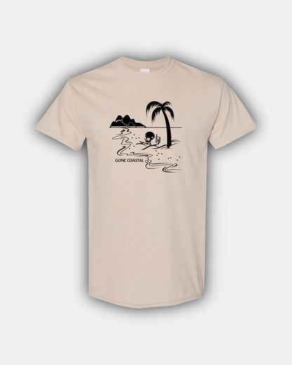 Spooky Island Skelly Iced Coffee Beans “Gone Coastal” Classic Fit Short Sleeve T-Shirt