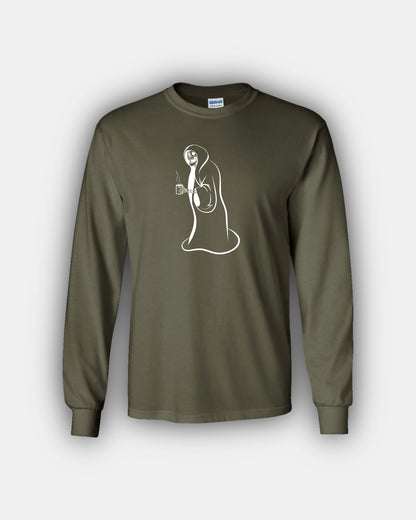 Spooky Hot Coffee Cozy Skelly Beans Classic Fit Long Sleeve T-Shirt