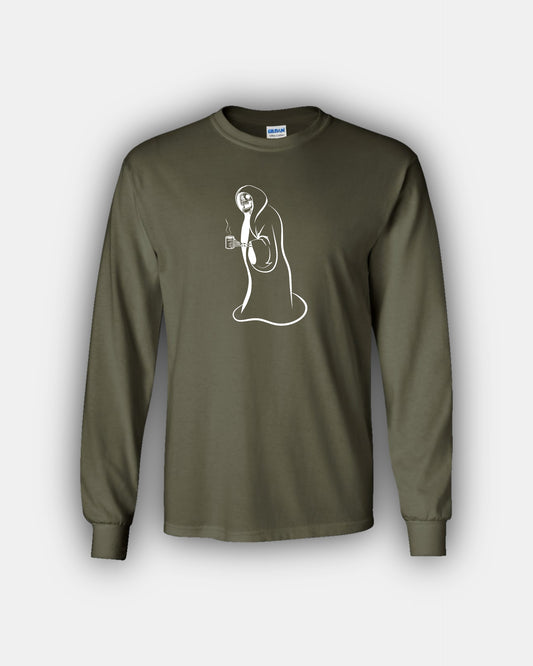 Spooky Hot Coffee Cozy Skelly Beans Classic Fit Long Sleeve T-Shirt