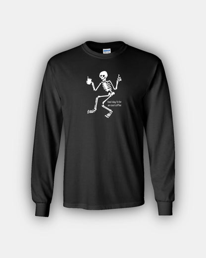 Spooky Iced Coffee Beans “Bad Day To Be An Iced Coffee” Classic Fit Long Sleeve T-Shirt