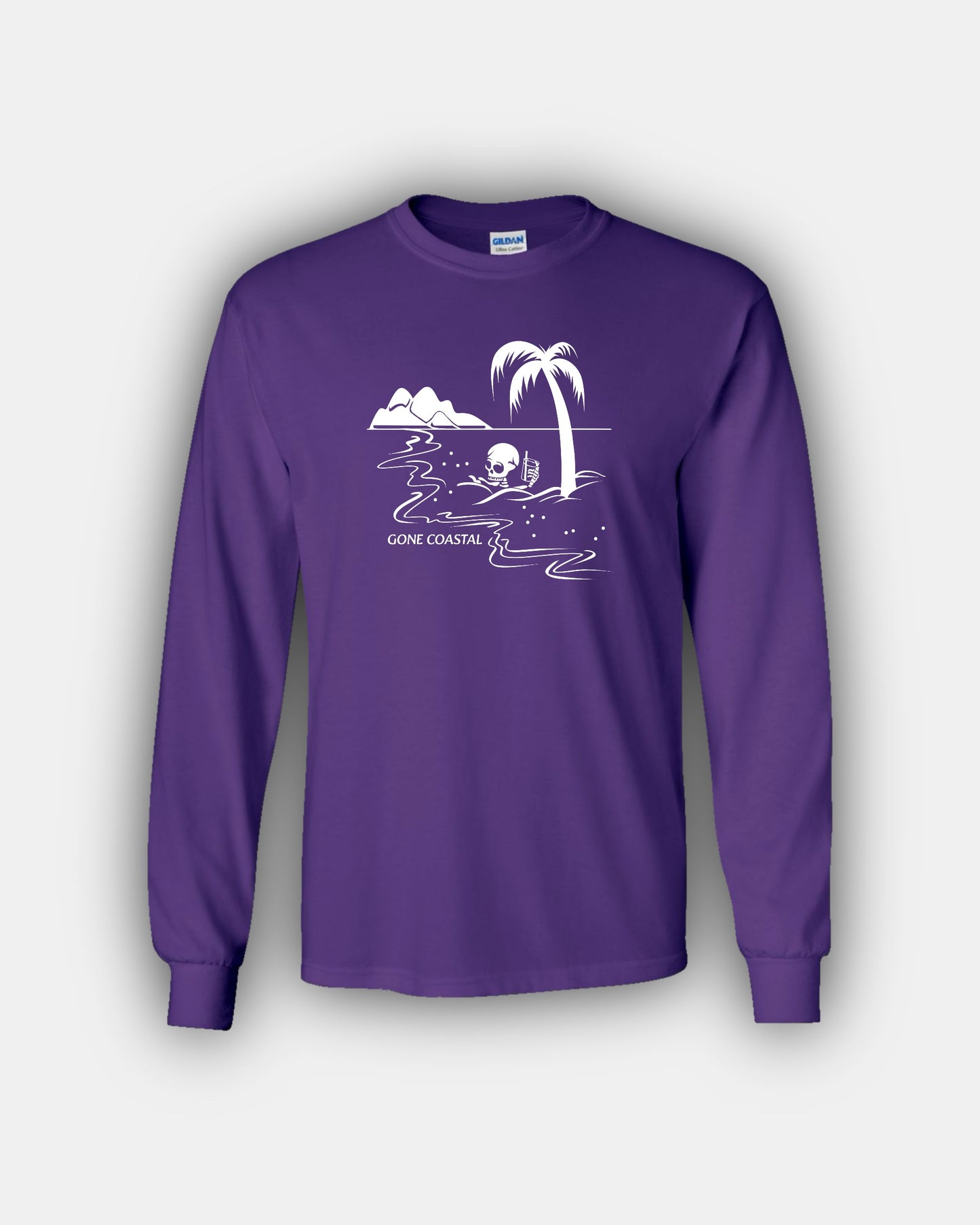 Spooky Island Skelly Iced Coffee Beans “Gone Coastal” Classic Fit Long Sleeve T-Shirt