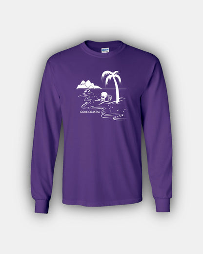 Spooky Island Skelly Iced Coffee Beans “Gone Coastal” Classic Fit Long Sleeve T-Shirt