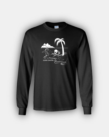 Spooky Island Skelly Iced Coffee Beans “Gone Coastal” Classic Fit Long Sleeve T-Shirt