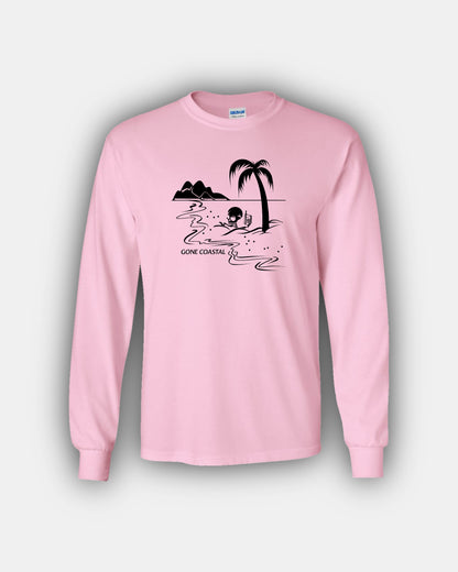 Spooky Island Skelly Iced Coffee Beans “Gone Coastal” Classic Fit Long Sleeve T-Shirt