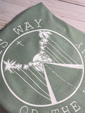 HIS WAY or the HIGHWAY - Classic-Fit Adult Size UNISEX T-Shirt Palm Trees Ocean Sea Cross Sunshine Light