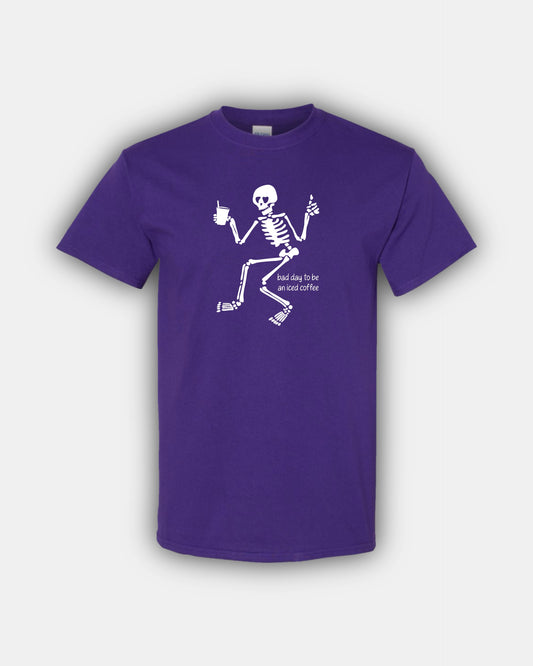 Spooky Iced Coffee Beans “Bad Day To Be An Iced Coffee” Classic Fit Short Sleeve T-Shirt