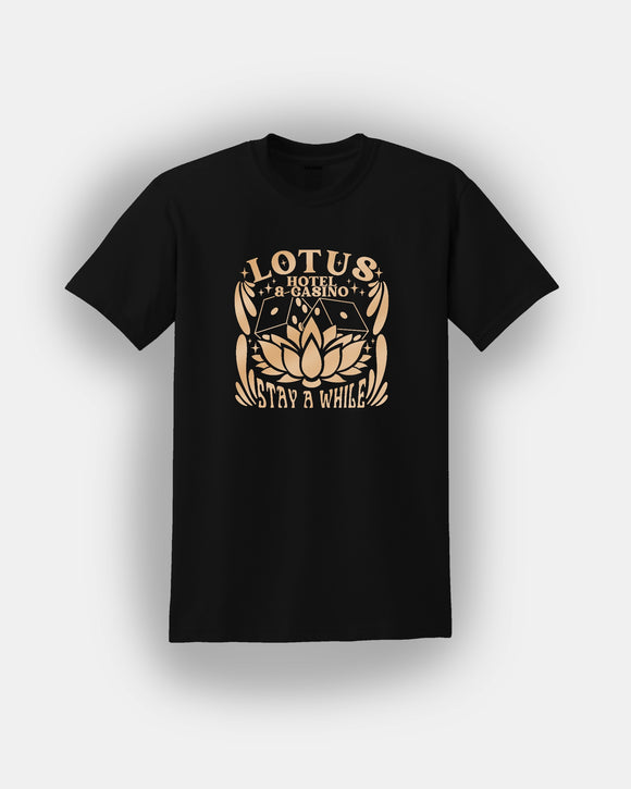 Lotus Hotel & Casino - Bookish Design - Classic Fit T-Shirt Short Sleeves Unisex PJO Percy Jackson