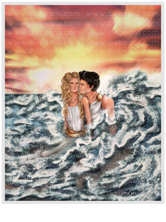 Percabeth Young Gods Romantics Choose Card-Size Print or Small Glossy Sticker Portrait Percy Jackson PJO and the Olympians
