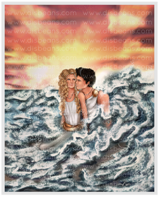 Percabeth Young Gods Romantics Choose Card-Size Print or Small Glossy Sticker Portrait Percy Jackson PJO and the Olympians