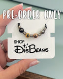 ***PRE-ORDER ONLY*** Camp Half-Blood - Percy's Corded Necklace - ADJUSTABLE Pull String Necklace in BLACK with Custom BLACK GOLD ROSE GOLD SILVER Charms Circle Beads Double-Sided Engraved Stainless Steel xpre