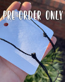 ***PRE-ORDER ONLY*** Camp Half-Blood - Percy's Corded Necklace - ADJUSTABLE Pull String Necklace in BLACK with Custom BLACK GOLD ROSE GOLD SILVER Charms Circle Beads Double-Sided Engraved Stainless Steel xpre
