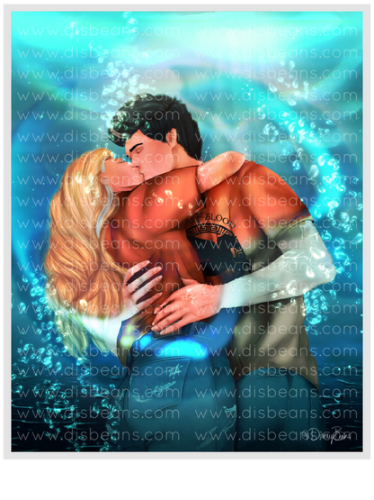 Percabeth’s Best Underwater Kiss 2.0 Choose Card-Size Print or Small Glossy Sticker Portrait Percy Jackson PJO and the Olympians