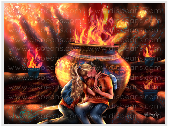Mount St. Helens Percabeth First Kiss PJO Choose Card-Size Print or Small Glossy Sticker Landscape Percy Jackson Annabeth Chase PJO and the Olympians
