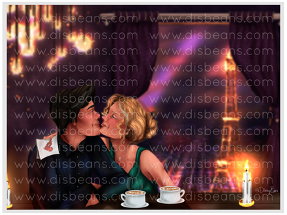 Paris Date Percabeth Cute PJO Choose Card-Size Print or Small Glossy Sticker Landscape Percy Jackson Annabeth Chase PJO and the Olympians