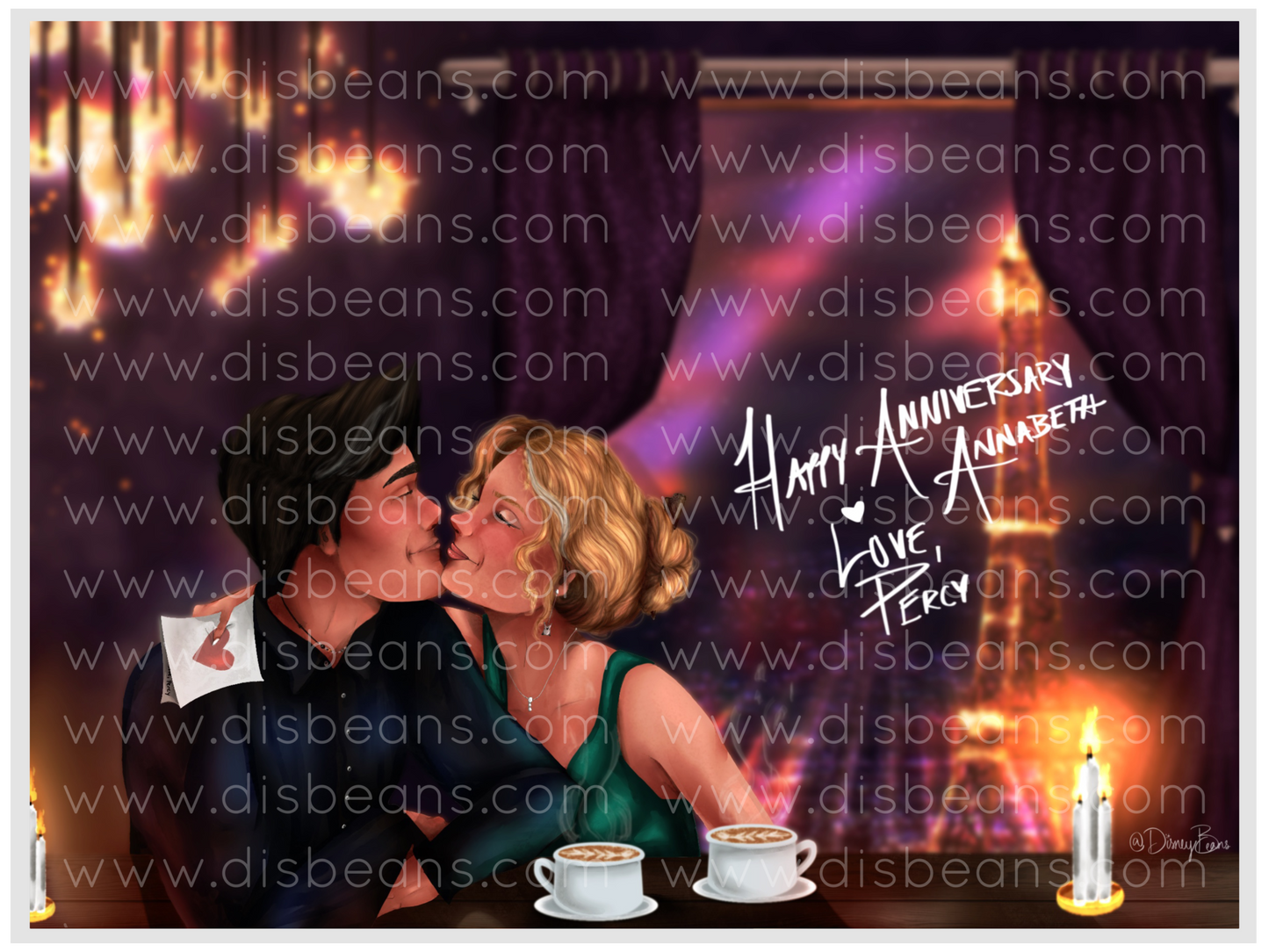 Paris Date Percabeth Cute PJO Choose Card-Size Print or Small Glossy Sticker Landscape Percy Jackson Annabeth Chase PJO and the Olympians