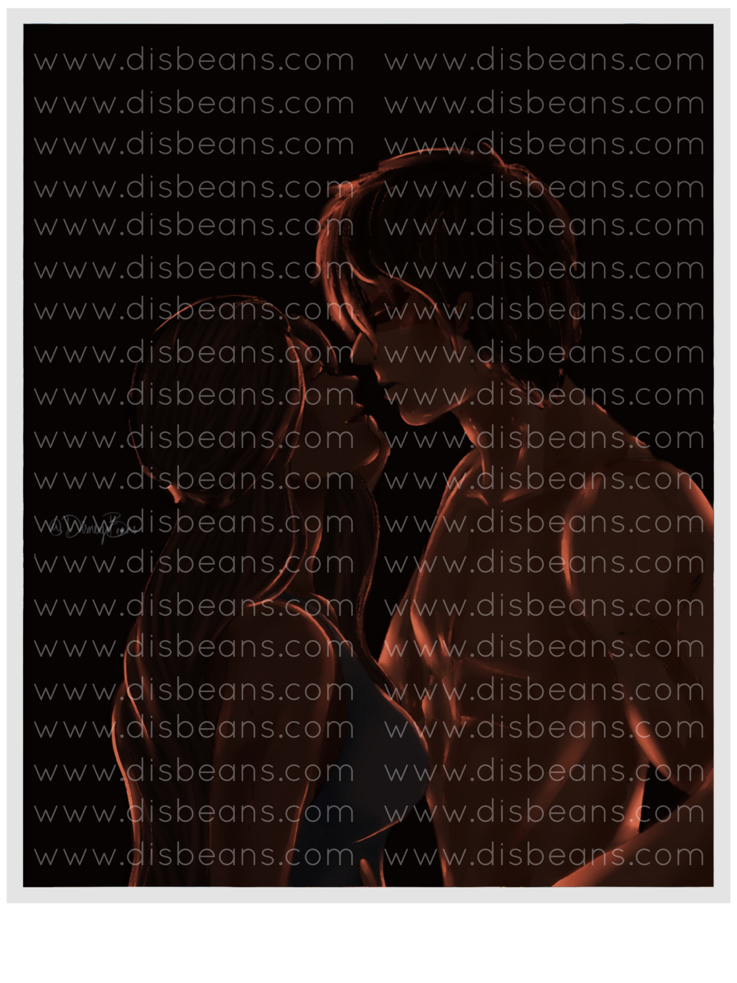 Zutara In The Dark Choose Card-Size Print or Small Glossy Sticker Portrait Zuko Katara ATLA Avatar the Last Airbender