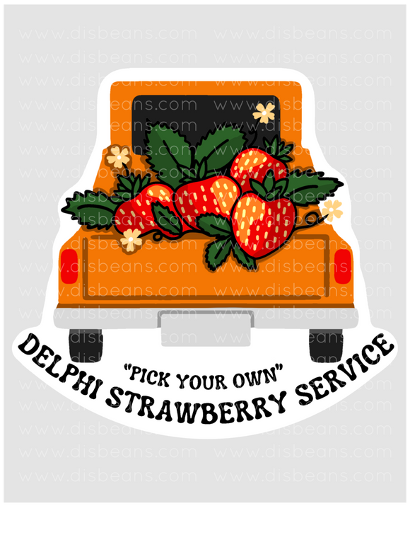 Delphi Strawberry Service Small Glossy Sticker Percy Jackson PJO and the Olympians