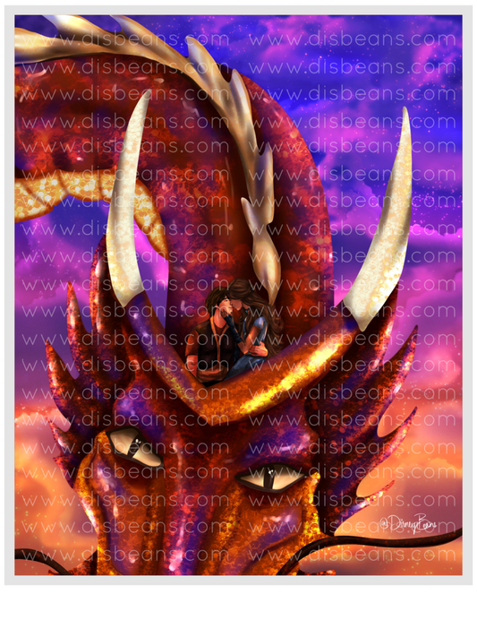 A New Era Zutara Choose Card-Size Print or Small Glossy Sticker Portrait Sunset Dragon Zuko Katara ATLA Avatar the Last Airbender
