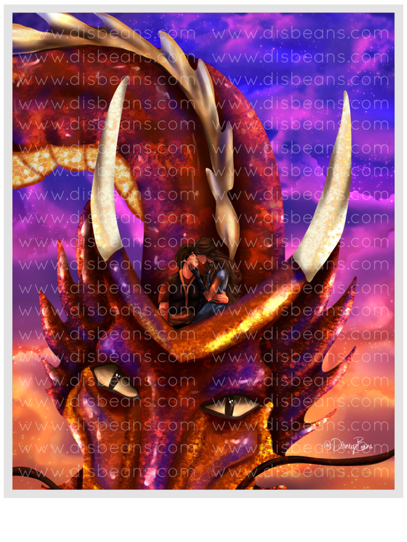 A New Era Zutara Choose Card-Size Print or Small Glossy Sticker Portrait Sunset Dragon Zuko Katara ATLA Avatar the Last Airbender