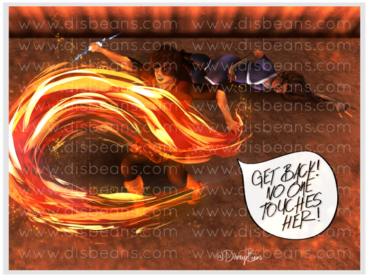Agni Kai “No One Touches Her” Zutara Choose Card-Size Print or Small Glossy Sticker Landscape Katara Zuko ATLA Avatar the Last Airbender