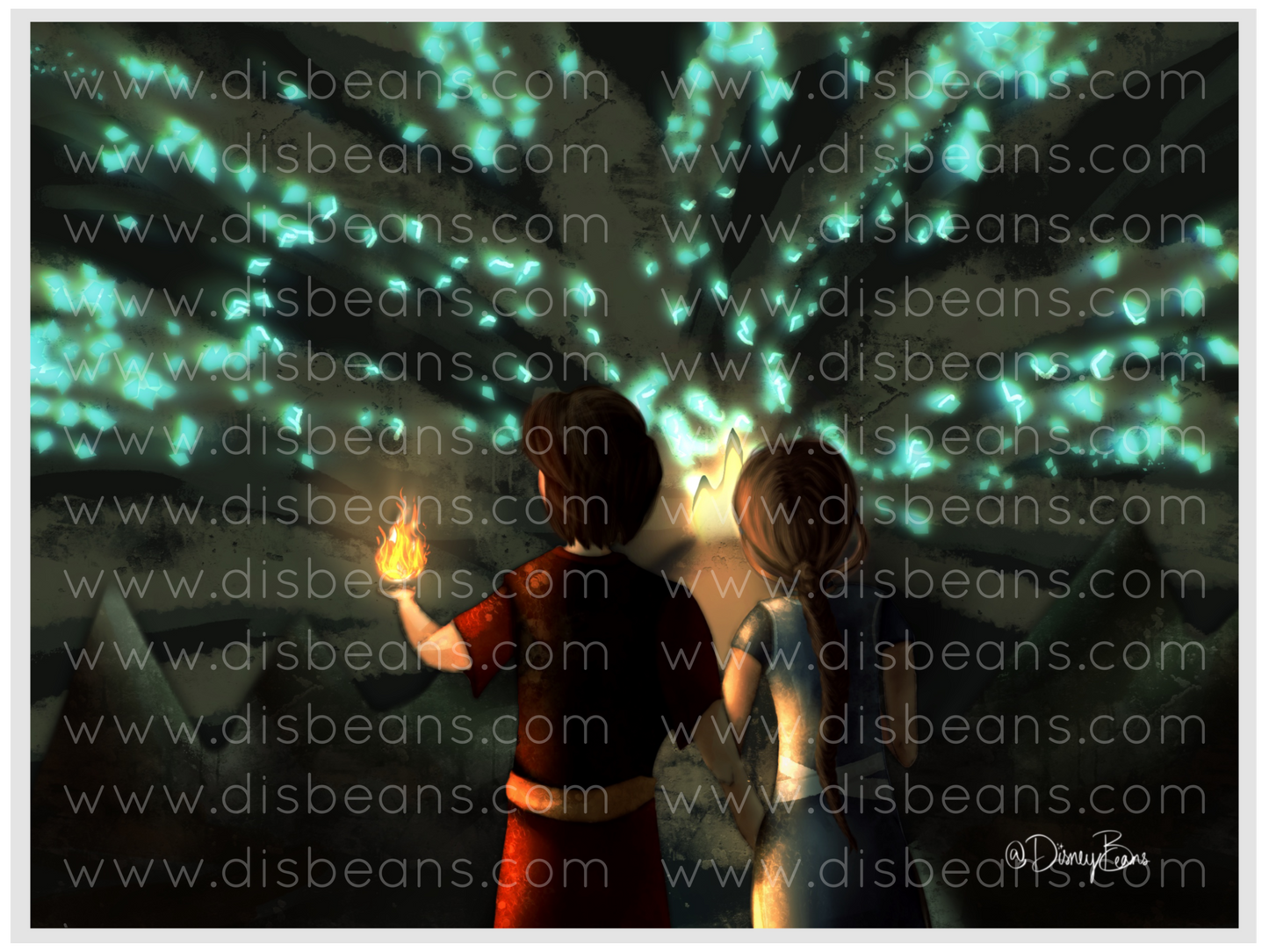 Crystal Cave Zutara Choose Card-Size Print or Small Glossy Sticker Portrait Zuko Katara ATLA Avatar the Last Airbender