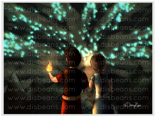 Crystal Cave Zutara Choose Card-Size Print or Small Glossy Sticker Portrait Zuko Katara ATLA Avatar the Last Airbender