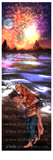 Fireworks Beach Percabeth - Bookmark 2 W X 6 H inches BOOKMARK or Glossy Sticker Percy Jackson PJO and the Olympians
