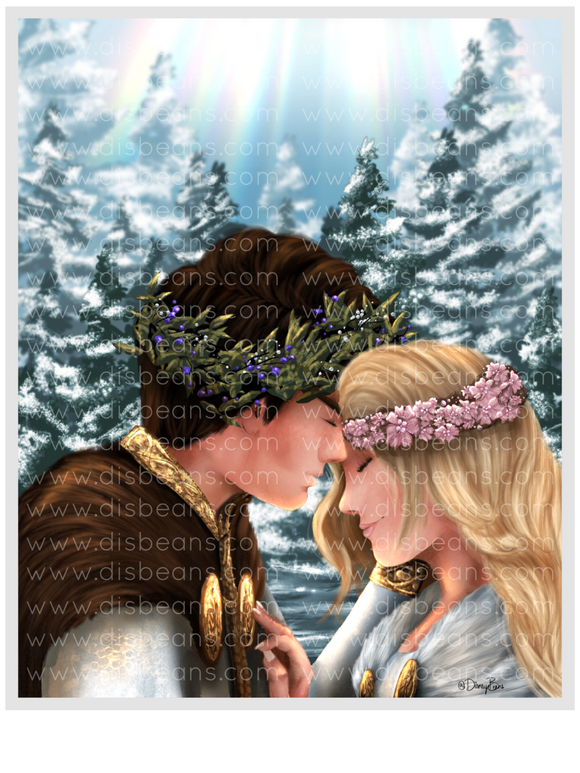 Hiccup and Astrid Wedding HTTYD Choose Card-Size Print or Small Glossy Sticker Portrait Hiccstrid