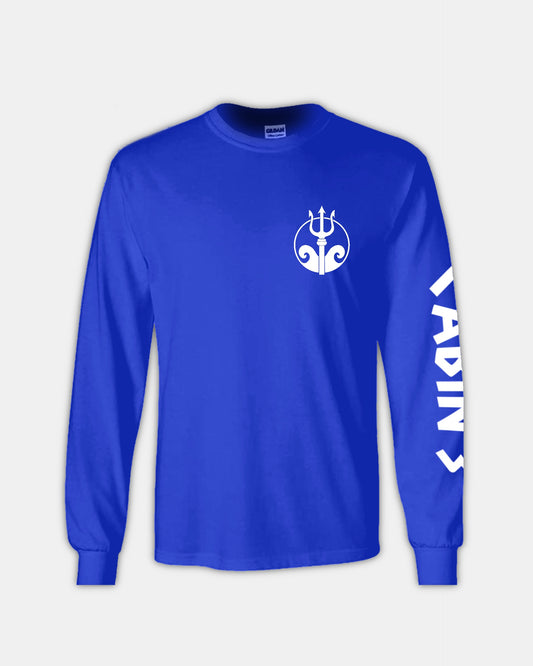 Cabin 3 - Poseidon Simple Symmetrical Wave Design - Classic Fit Long Sleeve T-Shirt UNISEX PJO Percy Jackson and the Olympians Annabeth Chase